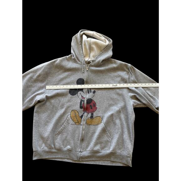 Vintage Mickey Mouse Classic Men’s Large Zip Hoodie Sweatshirt Gray Disney - Picture 4 of 7